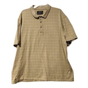 Golden Bear 60s 2-Ply Mercerized Cotton Golf Polo Short Sleeve Tan Cream Mens XL
